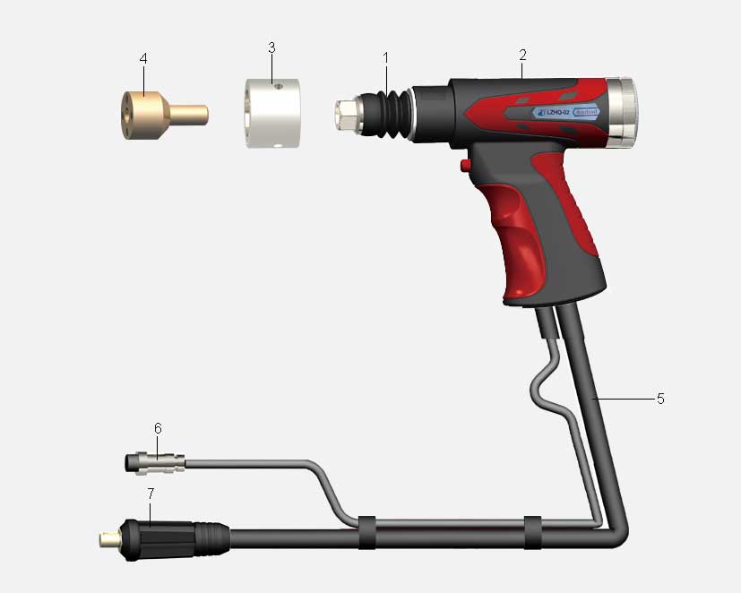 Product structure of the shear stud welding gun
